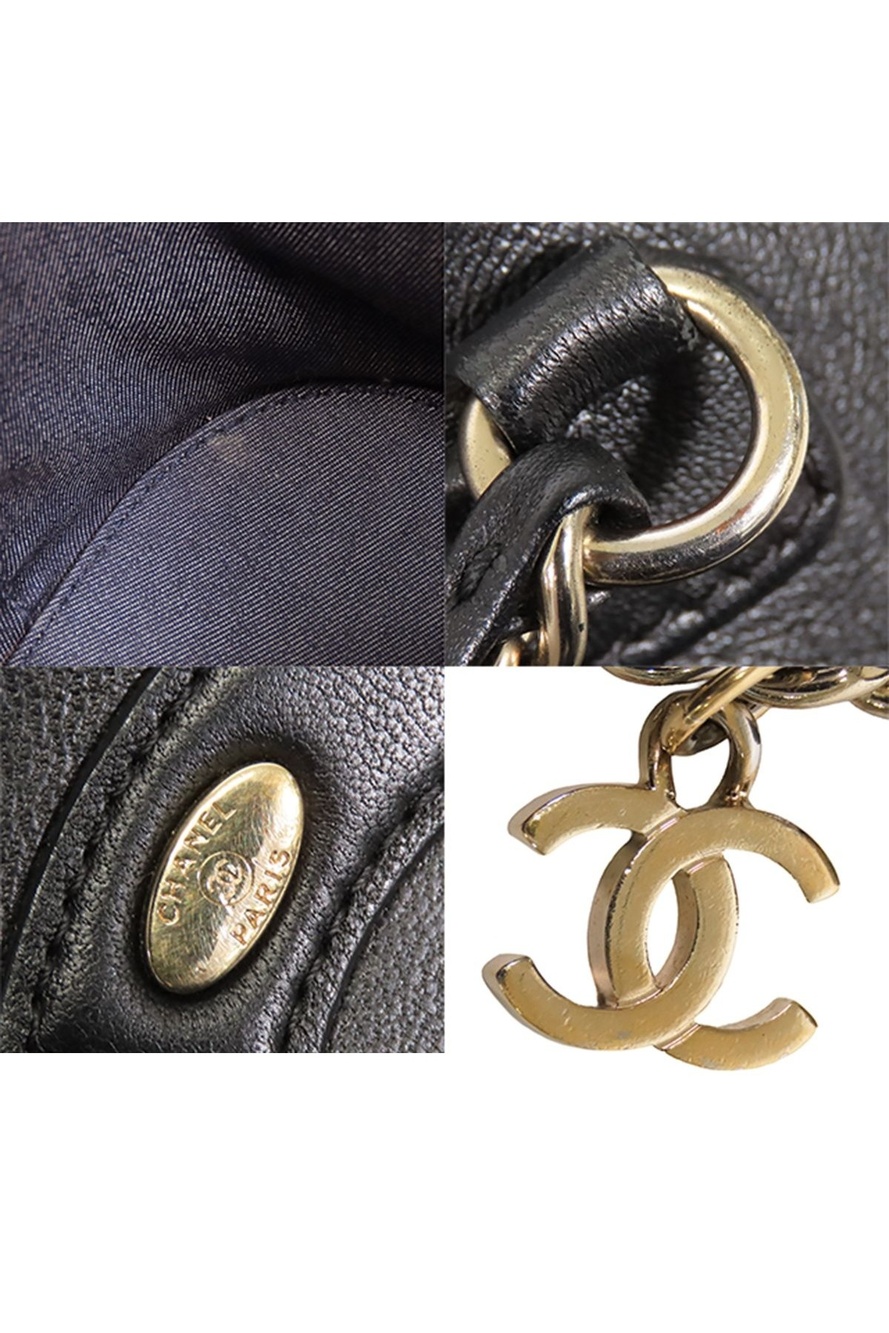 Chanel Vanity Black Gold Lambskin 2-Way Chain CC Logo Shoulder Bag - Picture 8 of 9